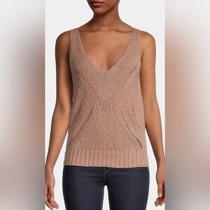 LINE The Label V-Neck Knit Tank, Terracotta, size M